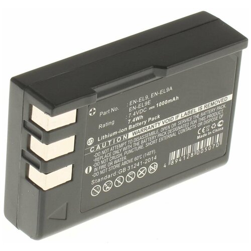 Аккумулятор iBatt iB-B1-F192 1000mAh для Nikon EN-EL9, EN-EL9a, аккумуляторная батарея nikon en el18c