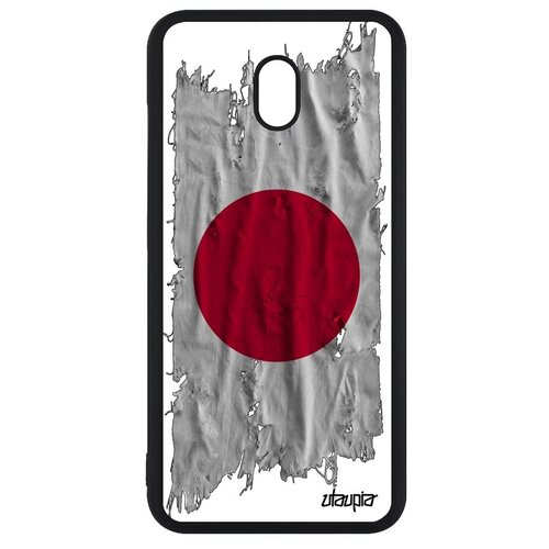 фото Противоударный чехол для телефона // xiaomi redmi 8a // "флаг японии на ткани" страна патриот, utaupia, белый