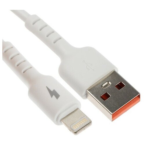 Кабель Exployd EX-K-1262, Lightning-USB, 3 А, 1 м, зарядка/передача данных, силикон, белый сетевой кабель exployd utp rj45 cat6 5v grey ex k 1397