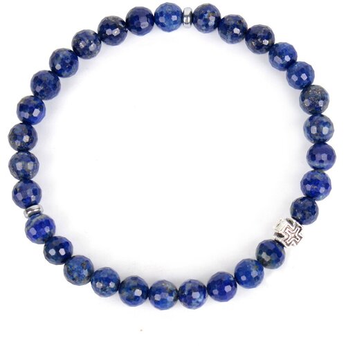 фото Четки-браслет из лазурита афганского граненого. диаметр 6 мм. 30 зерен. псалом