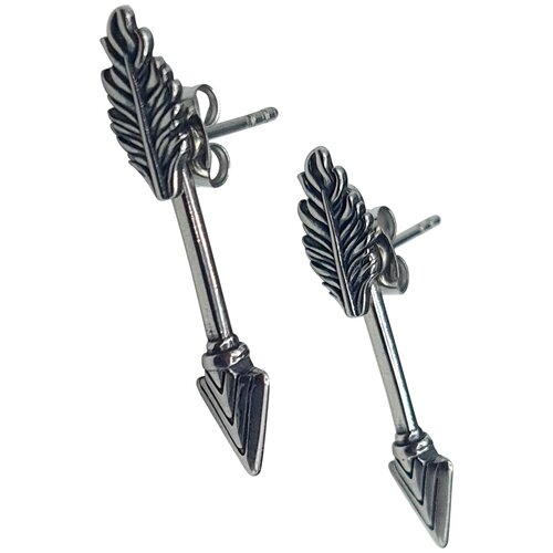 Серьги , серый, серебряный серьги бижутерия гвоздики серьги джекеты стрелы джекеты модные сережки пусеты бижутерные серьги