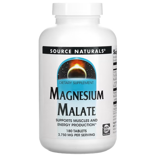 Таблетки Source Naturals Magnesium Malate, 390 г, 180 шт.