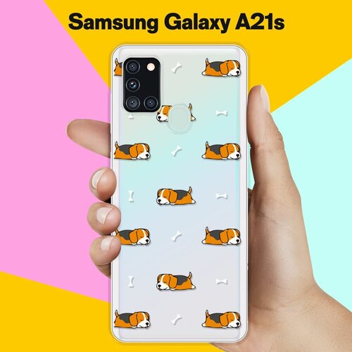 Силиконовый чехол Бигли спят на Samsung Galaxy A21s силиконовый чехол на samsung galaxy m21 бигли спят для самсунг галакси м21