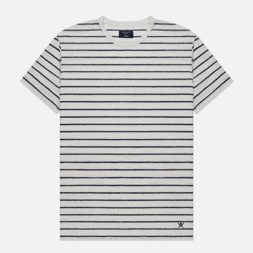 фото Мужская футболка hackett linen stripe бежевый, размер m hackett london