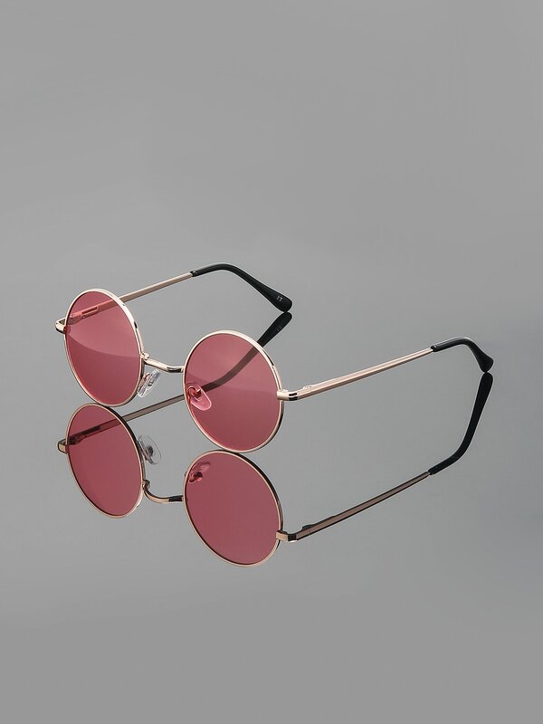 Солнцезащитные очки MOON FLOWER, круглые, оправа: металл, спортивные, ударопрочные, поляризационные, зеркальные, с защитой от УФ