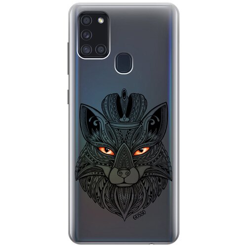 фото Ультратонкий силиконовый чехол-накладка clearview для samsung galaxy a21s с 3d принтом "fox queen" gosso