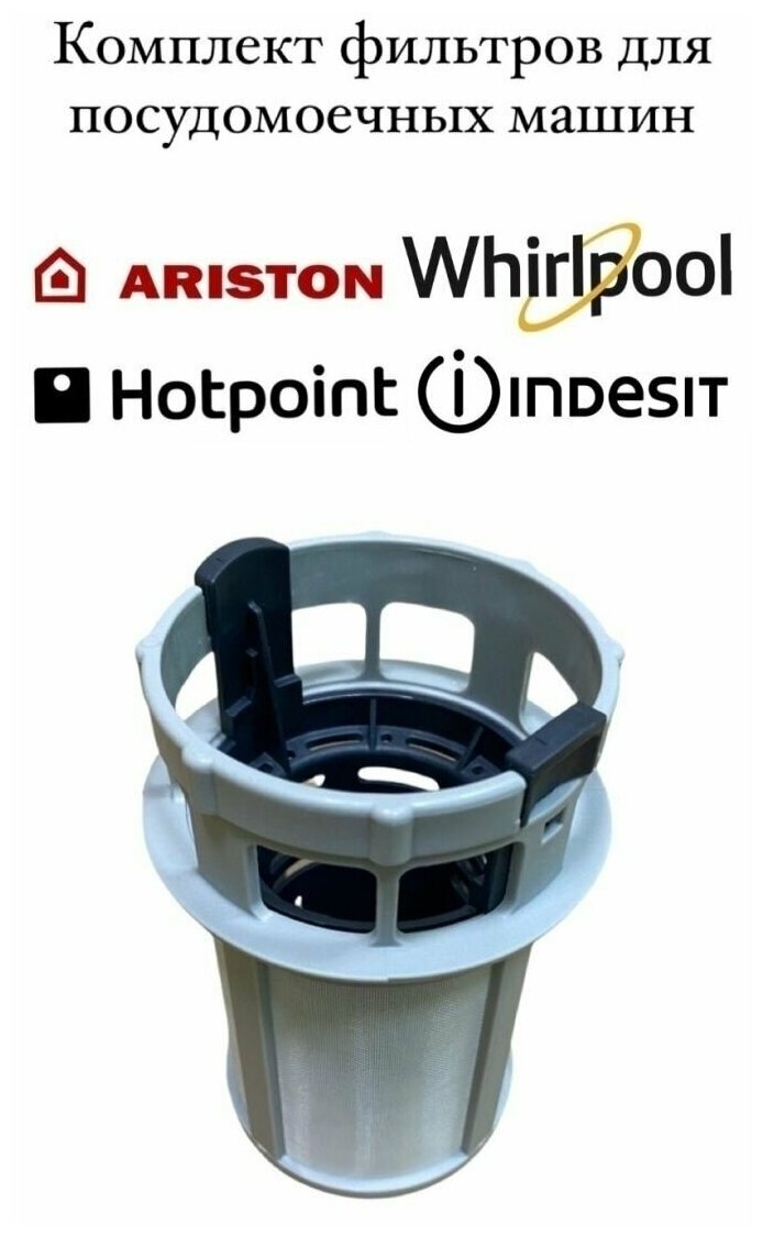 Фильтр для посудомоечной машины Ariston, Indesit, Hotpoint, Whirlpool, комплект 256571256572