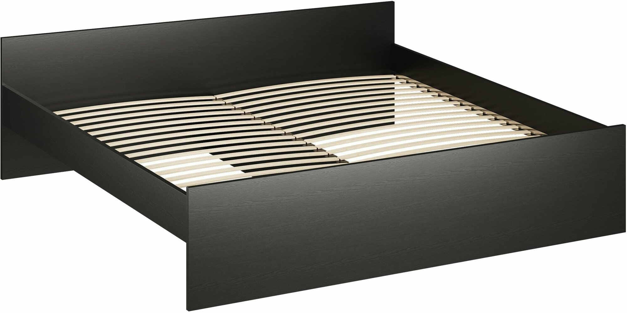 Кровать ГУД ЛАКК Орион, двуспальная, 200х200 см, черная, дуб венге
