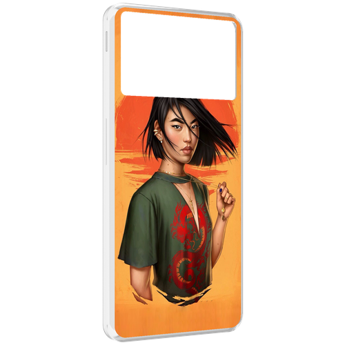 Чехол MyPads девушка-в-оранжевом-фоне женский для ZTE Nubia Z40S Pro задняя-панель-накладка-бампер
