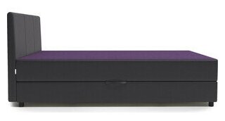 Кровать Шарм-Дизайн Классика 140 фиолетовая рогожка и черная экокожа
