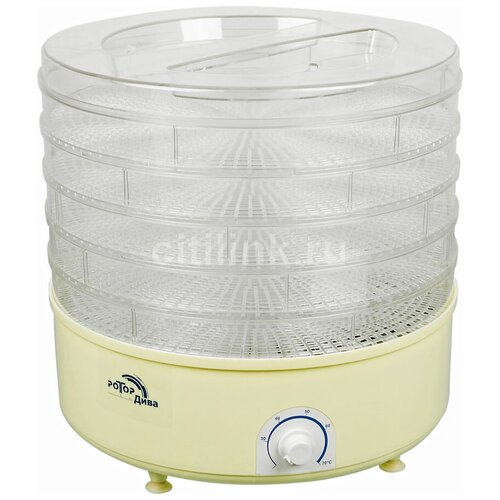 Сушилка для овощей и фруктов ротор Дива СШ-007-06 прозрачный 5 поддонов 566500₽