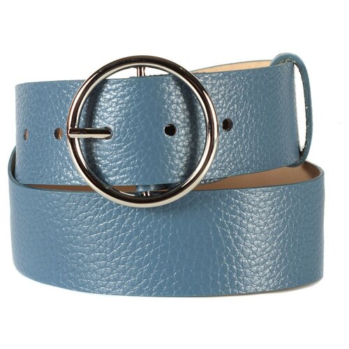 фото Ремень/ремень женский/ремень женский натуральная кожа/mayger/а-рн-6002/темно-голубой/120/модель ремень женский/с круглой пряжкой