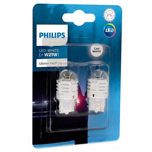 фото Лампа philips white ultinon pro3000 led w21w 12v-led (w3x16d) 2шт 11065u30cwb2