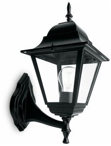Уличные светильники FERON Светильник садово-парковый Feron 4201/PL4201 четырехгранный на стену вверх 100W E27 230V, черный