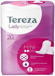 Прокладки урологические для женщин TerezaLady Mini 20 шт. супервпитывающие, нейтрализующие запах, трехслойные