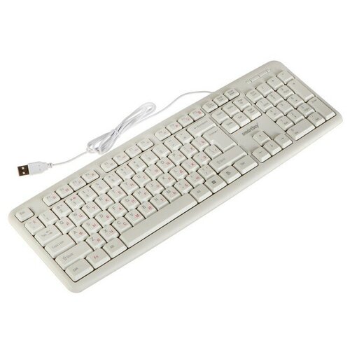 Клавиатура Smartbuy ONE 210, проводная, мембранная, 104 клавиши, USB, белая клавиатура проводная dexp k 10002 zk g104 мембранная клавиш 104 usb черная