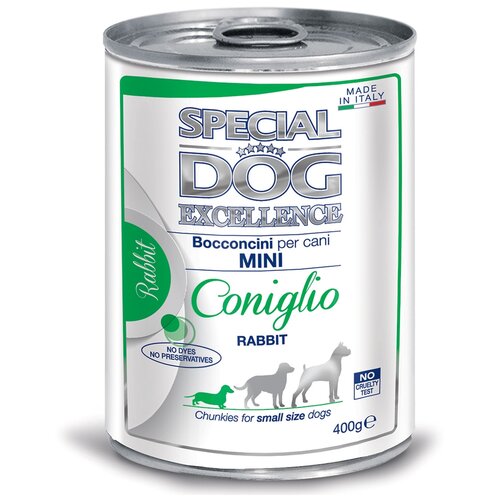 Корм для собак SPECIAL DOG EXCELLENCE Chunkies для мелких пород, кролик банка 400г (упаковка - 24 шт)