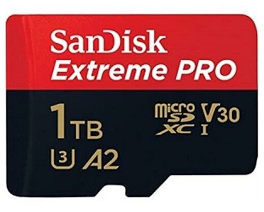 SanDisk Карта памяти MicroSD 1Tb SanDisk Extreme microSDXC Class 10 UHS Class 3 V30 A2 160MB/s + SD adapter #SDSQXA1-1T00-GN6MA