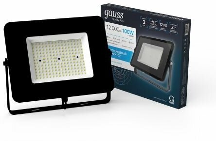 Прожектор Gauss LED Qplus 100W IP65 6500К черный