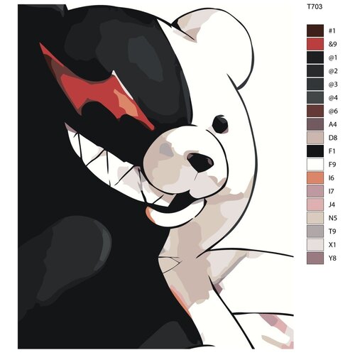 Картина по номерам T703 Монокума. Аниме Данганронпа - Danganronpa  80x100