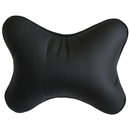 Подушка на подголовник автомобильного кресла в машину для поддержки головы MATEX ACTUAL черный, экокожа, 30х23 см