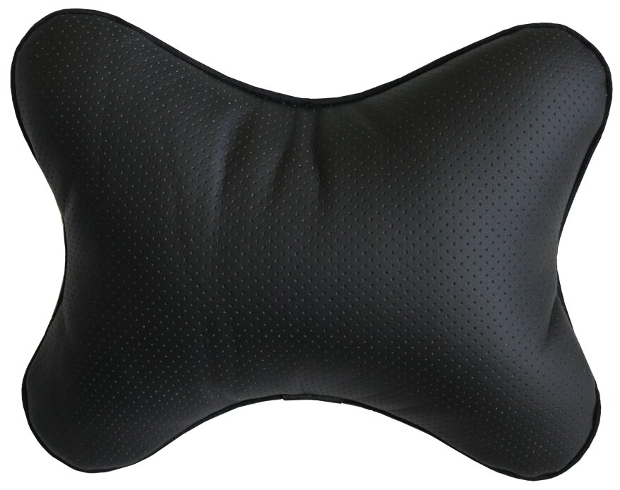 Подушка на подголовник автомобильного кресла в машину для поддержки головы MATEX ACTUAL черный экокожа 30х23 см
