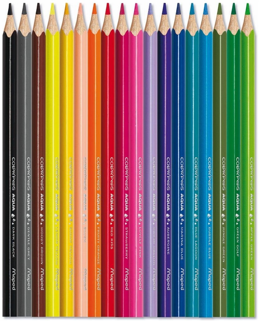 Карандаши цветные акварельные COLOR PEP'S AQUA, 18 цветов, + кисть (836012) - фото №4