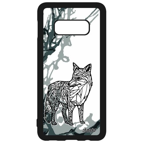 фото Простой чехол на смартфон // samsung galaxy s10e // "лиса" коварная лисенок, utaupia, серый