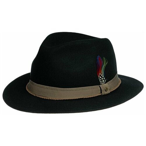 фото Шляпа федора stetson, шерсть, утепленная, размер 61, черный