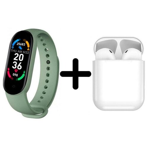 Умные часы BandRate Smart BRSM66BGN-SET4 с беспроводными наушниками мониторингом кислорода в крови фитнес-трекером 289000₽