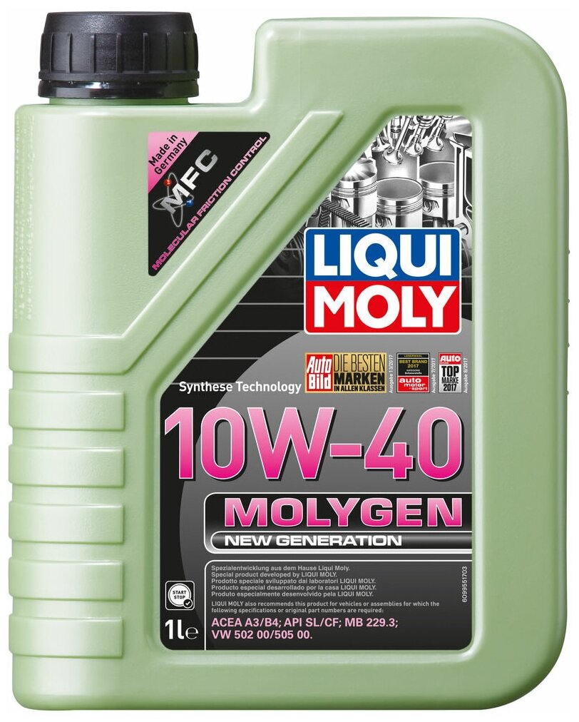 9059 LiquiMoly НС-синт. мот. масло Molygen New Generation 10W-40 (1л)