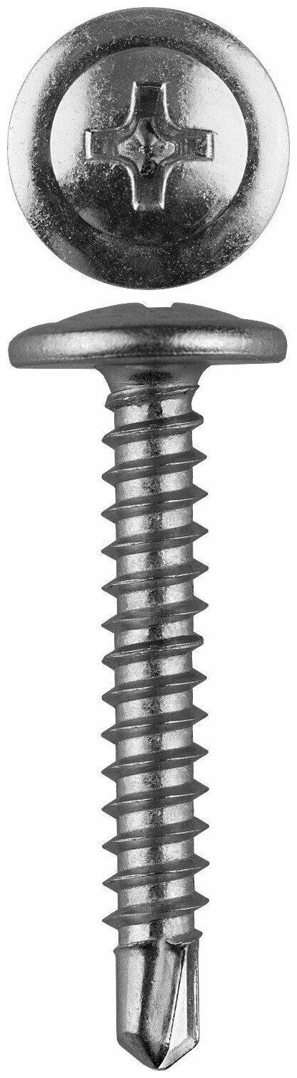 ЗУБР ПШМ-С 41 х 4.2 мм, cаморез c пресс-шайбой и сверлом, цинк, 4000 шт (4-300210-42-041) - фотография № 1