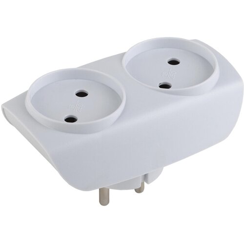 Комплект 6 штук, Тройник ЭРА, 2 роз/16А/3500Вт, без заземл, белый, SP-2-W