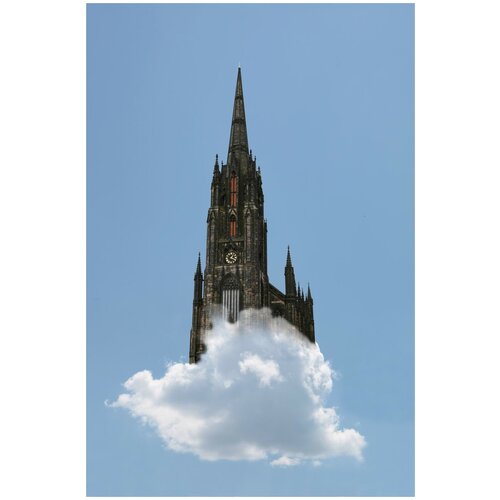 фото Постер на холсте замок в воздухе 60см. x 90см. твой постер