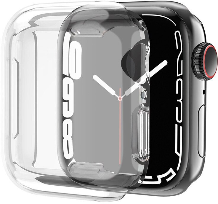 Силиконовый защитный чехол кейс Apple Watch Series 7 Эпл Вотч 41 мм для экрана дисплея и корпуса противоударный бампер мягкий прозрачный