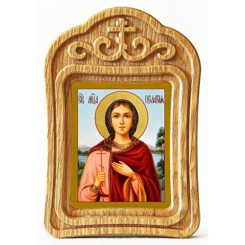 Мученица Пелагия Тарсийская, дева, икона в резной деревянной рамке