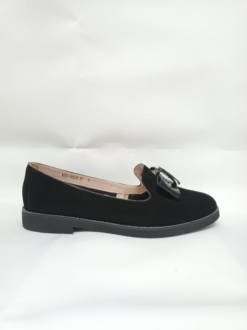 Женские туфли черные Respect VS74-105238, велюр, размер 37