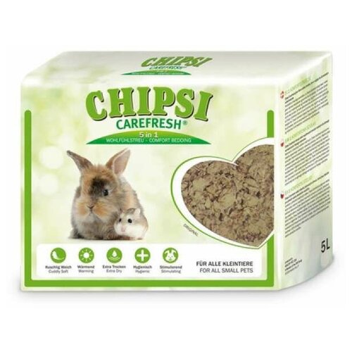 Наполнитель-подстилка Chipsi CareFresh Original для мелких домашних животных, бумажный, 14 л