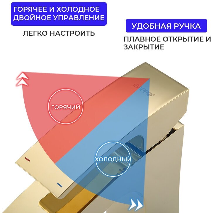 Смеситель для раковины Gappo G1007-13, золото - фотография № 13