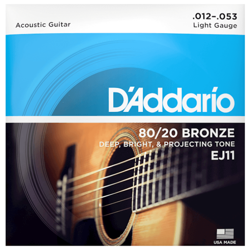 Набор струн D'Addario Regular Light Set EJ11 80/20 Bronze, 1 уп. струны d addario ez900 для акустической гитары