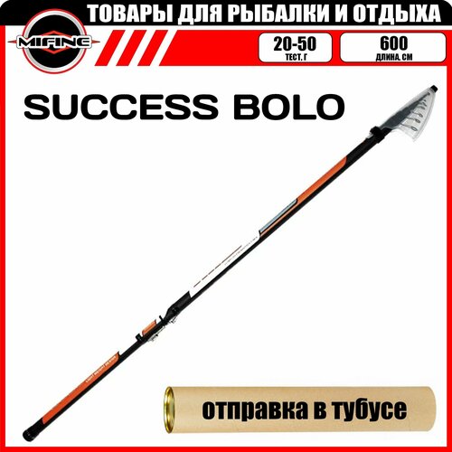 Удилище со средне-быстрым строем MIFINE SUCCESS BOLO С, К 6.0м (20-50гр), для рыбалки, рыболовное, телескопическое, болонское удилище со средне быстрым строем mifine success bolo с к 5 0м 20 50гр для рыбалки рыболовное телескопическое болонское