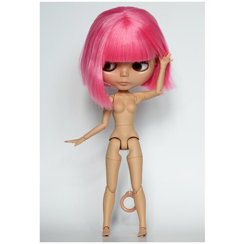 Кукла Блайз (Blythe) без одежды - глянцевое лицо, короткие волосы розового цвета