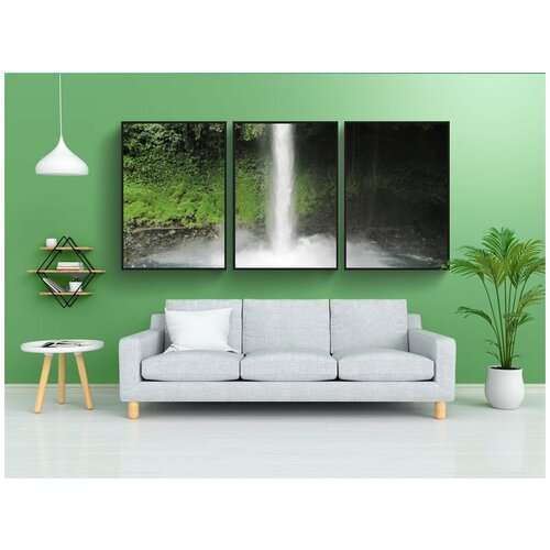 фото Набор модулных постеров для интерьера "водопад, коста рика, пруд" 60x90 см. в тубусе, без рамки lotsprints
