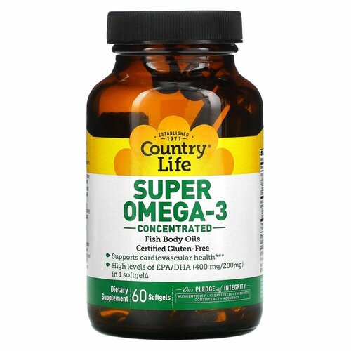 Концентрат Omega-3 Country Life, 60 капсул