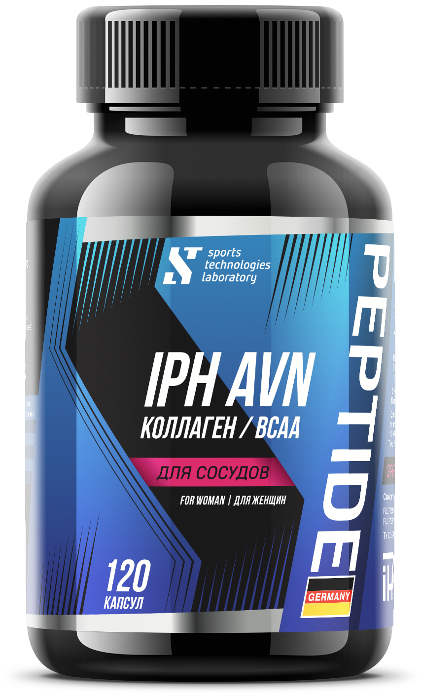 Sport's Technologies Laboratory Аминокислотный пептидный комплекс Sport's Technologies Laboratory IPH AVN BCAA Collagen для сосудов, 120 капс