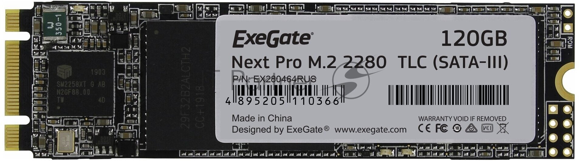 Накопитель SSD Exegate M.2 2280 120GB NextPro UV500TS120 (SATA-III, 22x80mm, 3D TLC) (EX280464RUS) - фото №2