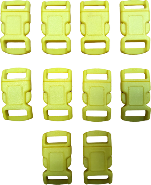 Застежка Фастекс LettBrin, желтый, 3/8, (11 мм), 10 штук.