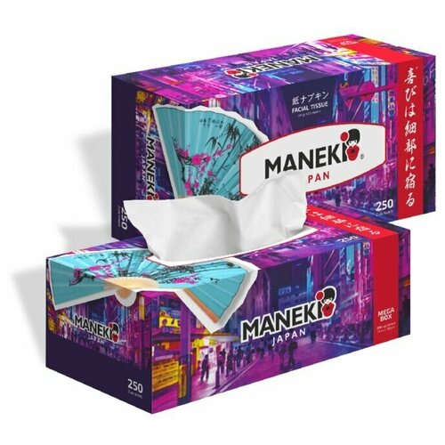 Бумажные салфетки Maneki Dream 2 слоя, 250 шт, аромат магнолии салфетки для рук maneki салфетки бумажные dream с ароматом магнолии 2 слоя