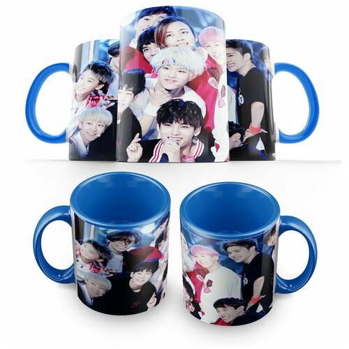 фото Кружка светло- синяя seventeen(bts, blackpink, everglow, twice, itzy, exo, red velvet, stray kids, ateez, nct, txt, secret number, mamamoo, got7) -2 creative mug