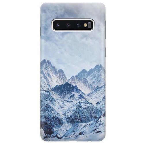 Ультратонкий силиконовый чехол-накладка для Samsung Galaxy S10 с принтом Снежные горы ультратонкий силиконовый чехол накладка для samsung galaxy s10 с принтом снежные горы и лес